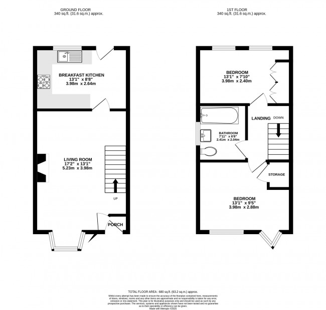 Floorplan for Cherry Tree Court, Stockport, sk2