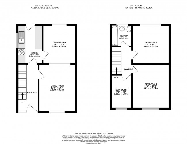 Floorplan for Duncombe Close, Bramhall, sk7