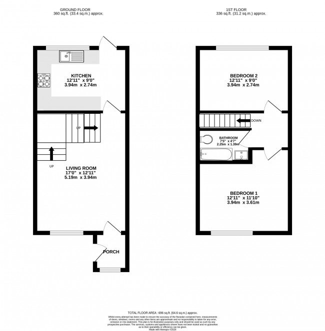 Floorplan for Portrea Close, Stockport, sk3