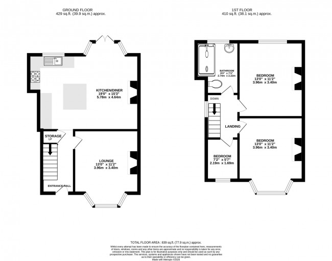 Floorplan for Beaufort Road, Stockport, sk2
