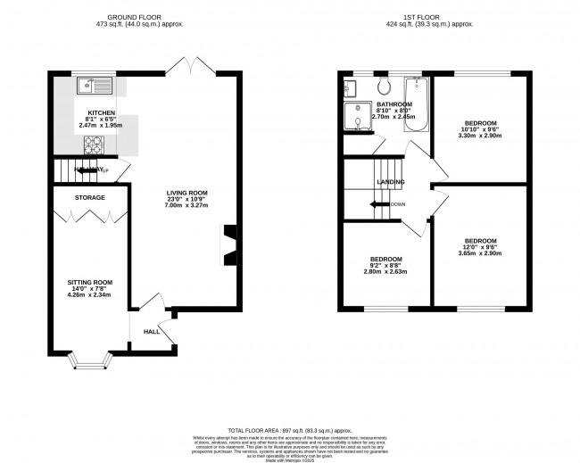Floorplan for Warton Close, Bramhall, sk7