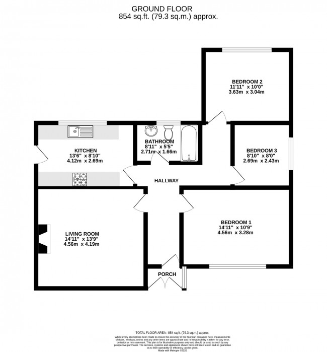 Floorplan for Fir Road, Bramhall, sk7