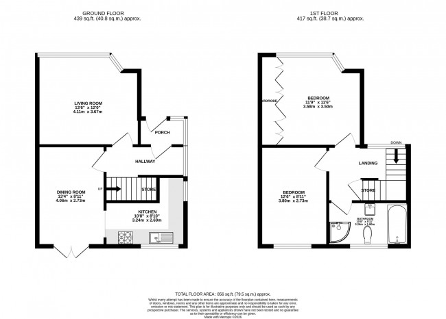 Floorplan for Tideswell Road, Hazel Grove, sk7