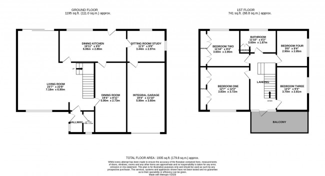 Floorplan for Moss Bank, Bramhall, sk7